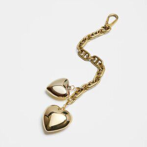 Parker Thatch Double Big Puffy Heart Chain Bag Charm